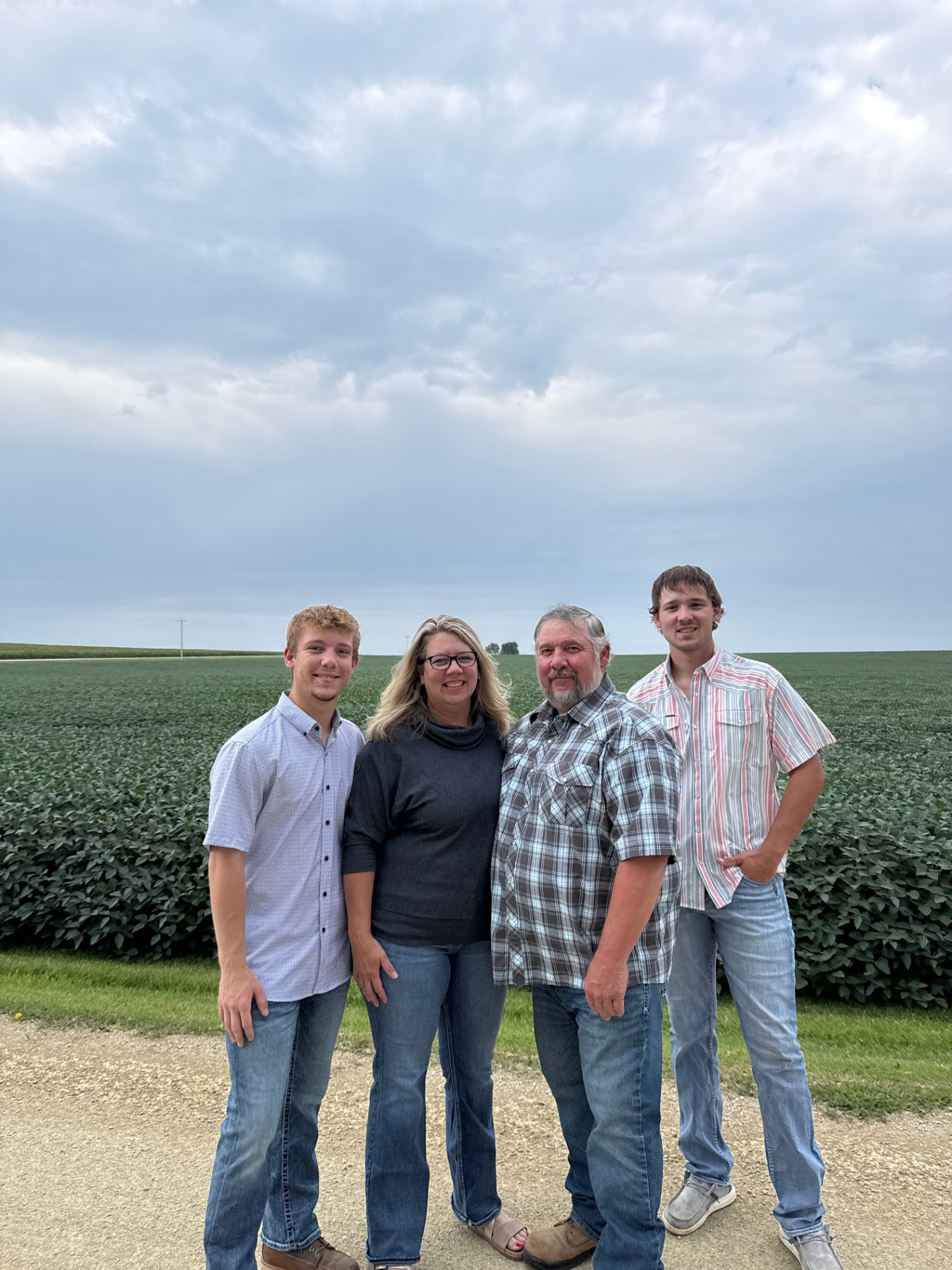 Chad Ryan with his wife Janet and twin sons Jed and Eli in Goodhue County Minnesota.